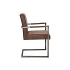 Szánkótalpas szék Boss II kéztámlával vintage barna