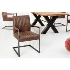 Szánkótalpas szék Boss II kéztámlával vintage barna