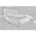 Stílusos francia ágy Laney 180x200 cm szürke bársony 