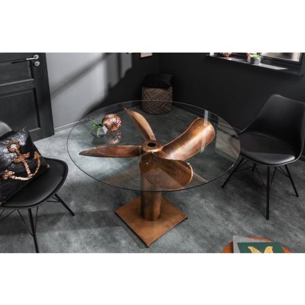 Stílusos étkezőasztal Propeller 94 cm réz