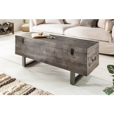 Dohányzóasztal - tárolóláda Unity Loft 115 cm szürke akác