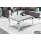 Stílusos dohányzóasztal Rococo 100 cm ezüst márvány