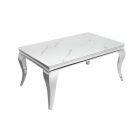 Stílusos dohányzóasztal Rococo 100 cm ezüst márvány