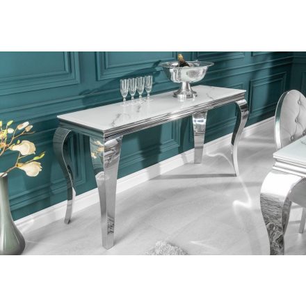 Stílusos konzolasztal Rococo - 145 cm ezüst márvány