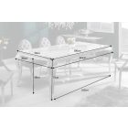 Stílusos étkezőasztal Rococo 180 cm fehér márvány, ezüst