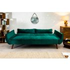 Nyitható kanapé Amiyah / 215 cm smaragdzöld bársony 