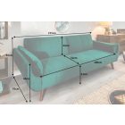 Nyitható kanapé Amiyah / 215 cm smaragdzöld bársony 