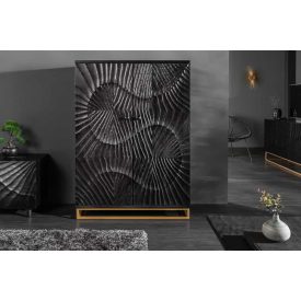 Stílusos bárszekrény Shayla 141cm fekete mangó