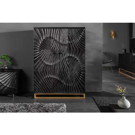 Stílusos bárszekrény Shayla 141cm fekete mangó