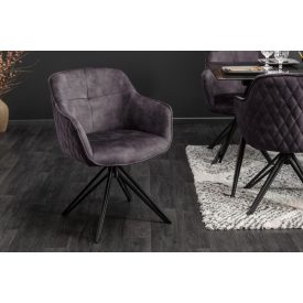Stílusos szék Natasha sötétszürke bársony 
