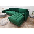 Sarok ülőgarnitúra Adan II 260 cm smaragdzöld bársony 