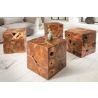 Stílusos oldalsó asztal Junk 40 cm teak 