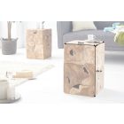 Stílusos oldalsó asztal Junk 30 cm tíkfa 