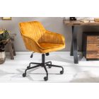 Stílusos irodai szék Esmeralda mustársárga bársony 