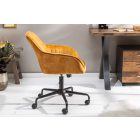 Stílusos irodai szék Esmeralda mustársárga bársony 