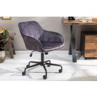 Stílusos irodai szék Esmeralda sötétszürke bársony