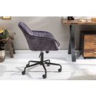 Stílusos irodai szék Esmeralda sötétszürke bársony