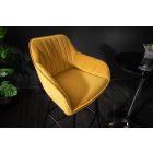 Stílusos bárszék Esmeralda mustársárga bársony 