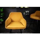 Stílusos bárszék Esmeralda mustársárga bársony 