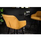 Stílusos bárszék Esmeralda mustársárga bársony 