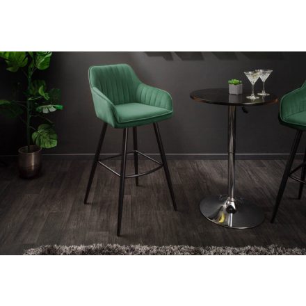 Stílusos bárszék Esmeralda smaragdzöld bársony 