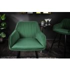 Stílusos bárszék Esmeralda smaragdzöld bársony 