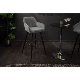 Stílusos bárszék Esmeralda szürke bársony 