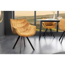 Stílusos szék Kiara mustársárga bársony