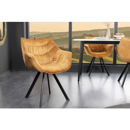 Stílusos szék Kiara mustársárga bársony