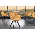 Stílusos szék Kiara mustársárga bársony