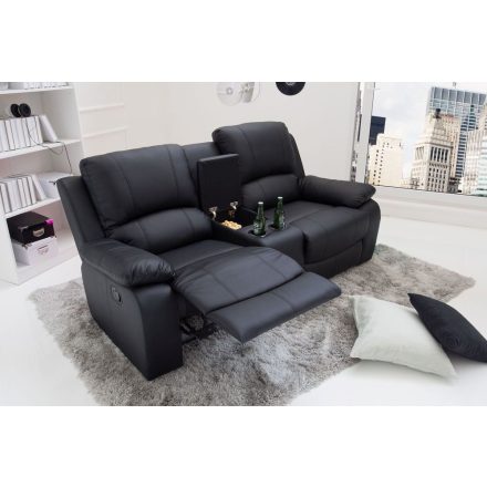Stílusos kétüléses fotel Movie II fekete műbőr 