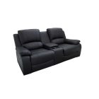 Stílusos kétüléses fotel Movie II fekete műbőr 