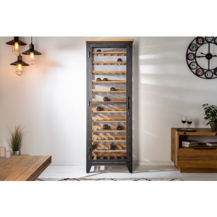 Borospalacktartó vitrin Winebar 184 cm natúrszínű fenyő