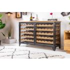 Borospalacktartó vitrin Winebar 127 cm natúrszínű fenyő