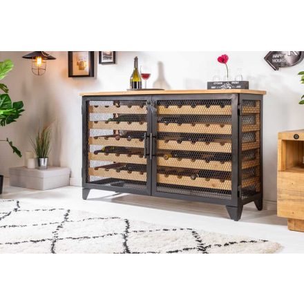 Borospalacktartó vitrin Winebar 127 cm natúrszínű fenyő