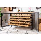 Borospalacktartó vitrin Winebar 127 cm natúrszínű fenyő