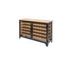 Borospalacktartó vitrin Winebar 127 cm natúrszínű fenyő