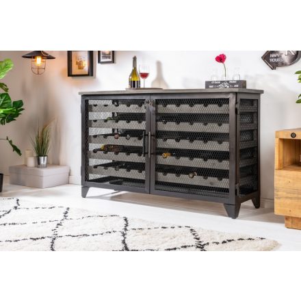 Borospalacktartó vitrin Winebar 127 cm szürkeszínű fenyő