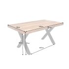 Étkezőasztal Thunder X 160 cm natúr mangó 