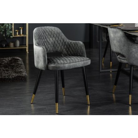 Stílusos étkezőszék Laney szürkészöld bársony 