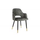 Stílusos étkezőszék Laney szürkészöld bársony 