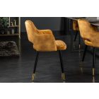 Stílusos étkezőszék Laney mustársárga bársony 