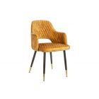 Stílusos étkezőszék Laney mustársárga bársony 