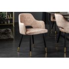 Stílusos étkezőszék Laney szürkésdrapp bársony 