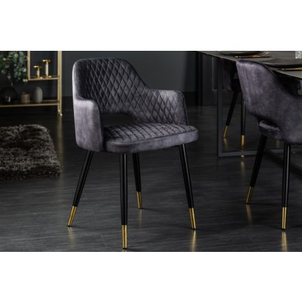 Stílusos étkezőszék Laney szürke bársony 