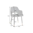 Stílusos étkezőszék Laney szürke bársony 