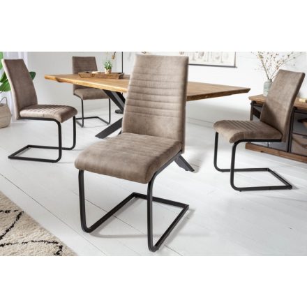 Szánkótalpas szék Nathalie antik taupe - fekete 