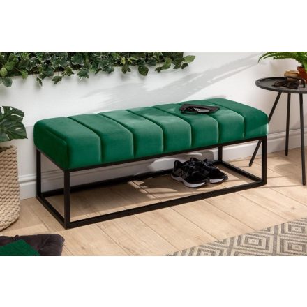 Stílusos ülőpad Halle 108 cm bársony - smaragdzöld 