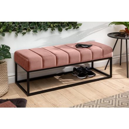 Stílusos ülőpad Halle 110 cm bársony - vénrózsaszín