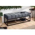 Stílusos ülőpad Halle 108 cm bársony - ezüstszürke